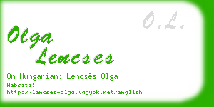 olga lencses business card
